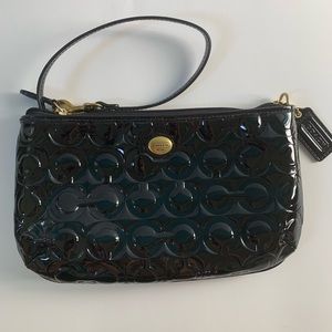 Lg Coach embossed Patton leather wristlet/clutch